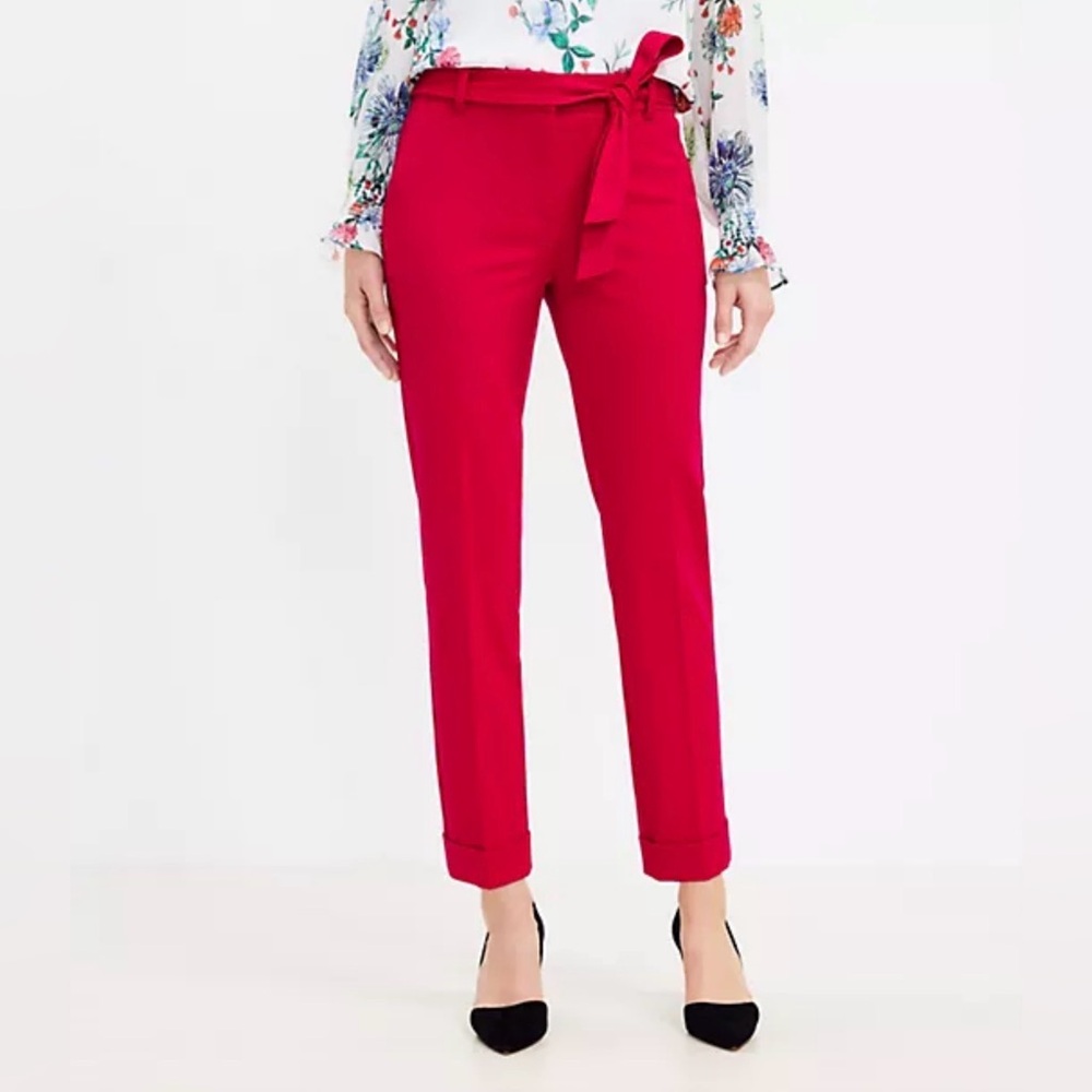 Ann Taylor LOFT Devin Tie Waist Slim Pants size 0